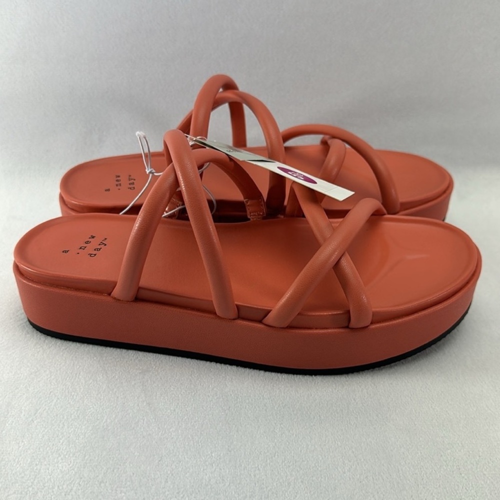 A New Day Dory Platform Sandal Strappy Heels Slip On
